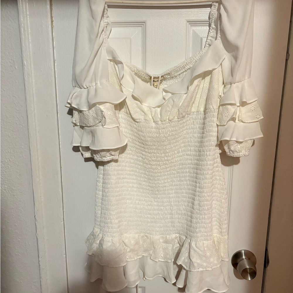 For love and lemons  White Ruffled dress
